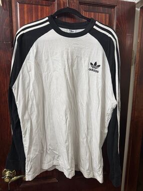 adidas Men’s Long Sleeve Shirt - White and Black